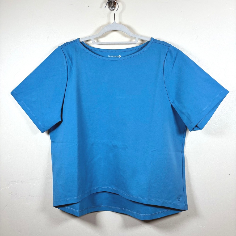 Betabrand Boxy Hi-Low Top Women's XL Blue Modern Commute Office Careerwear NEW